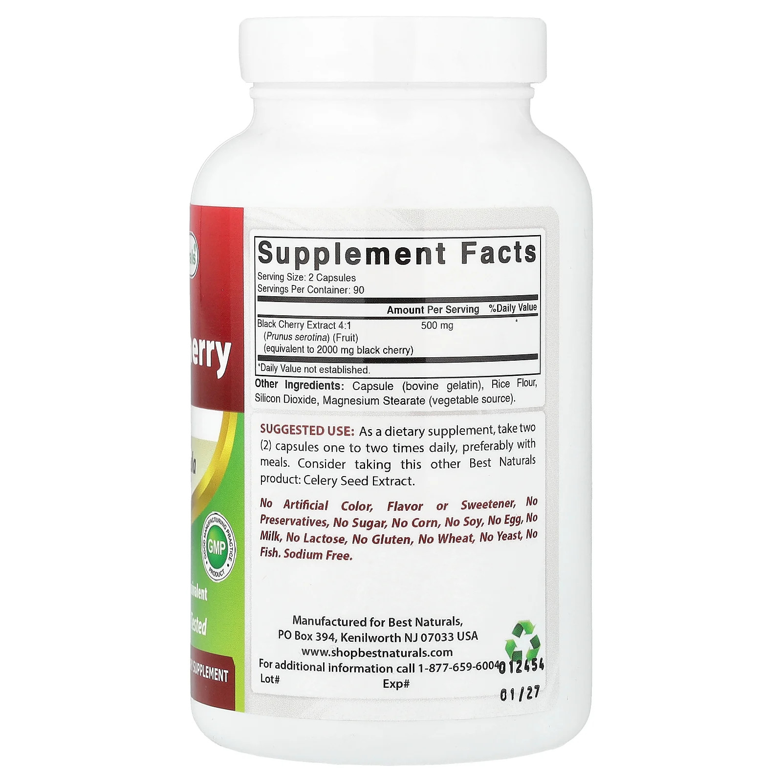 Black Cherry, 1,000 mg, 180 Capsules