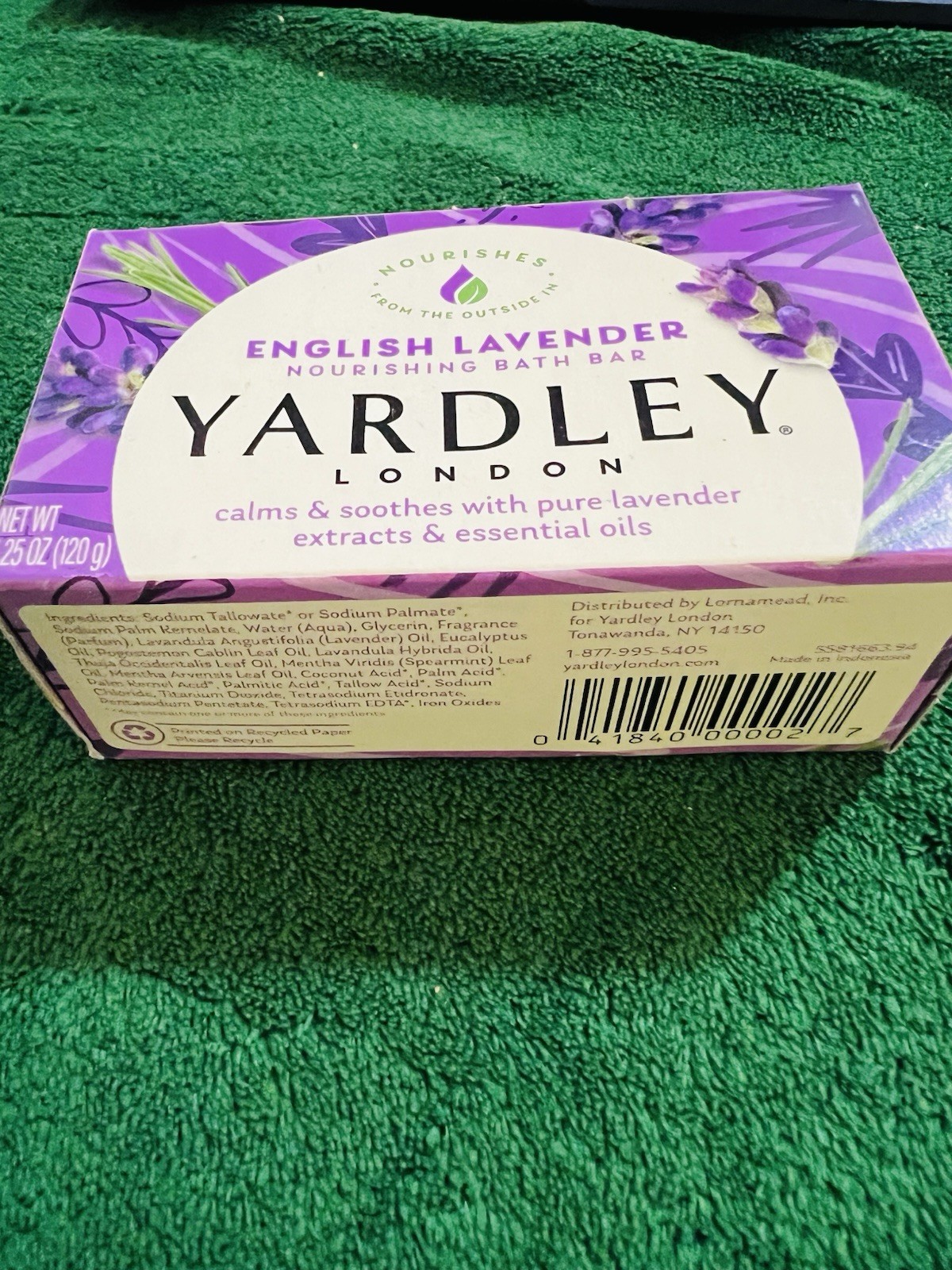 Yardley London English Lavender Bath Bar Soap, Plant-Based, 4.25 oz