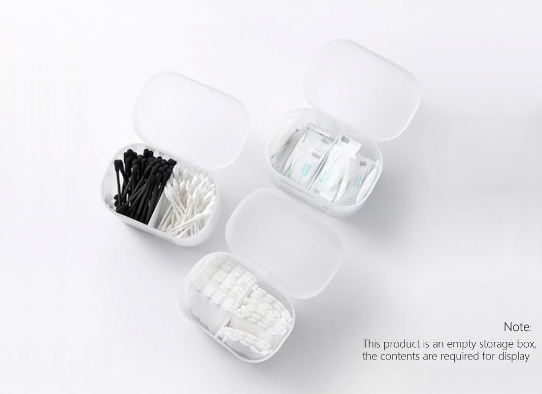 2 in 1 Acrylic Cotton Pads Swabs Storage Box W/ Double Layer & Dust-Proof Lid