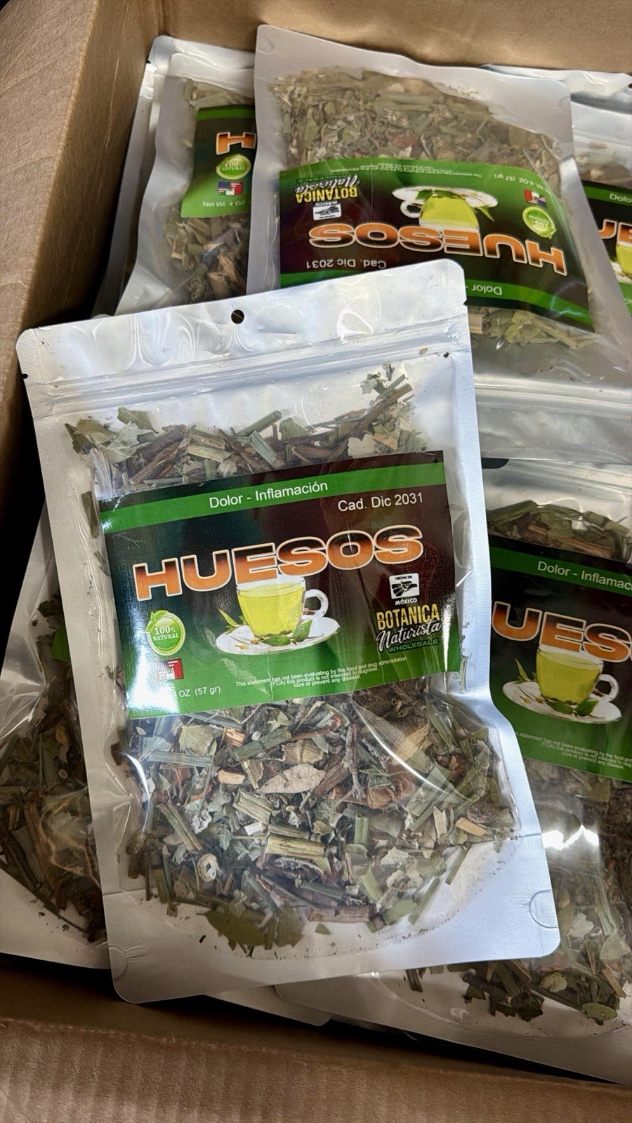 Botanica Naturista Huesos Herbal Tea Leaves 2 oz 100% Natural Exp Dec 2031