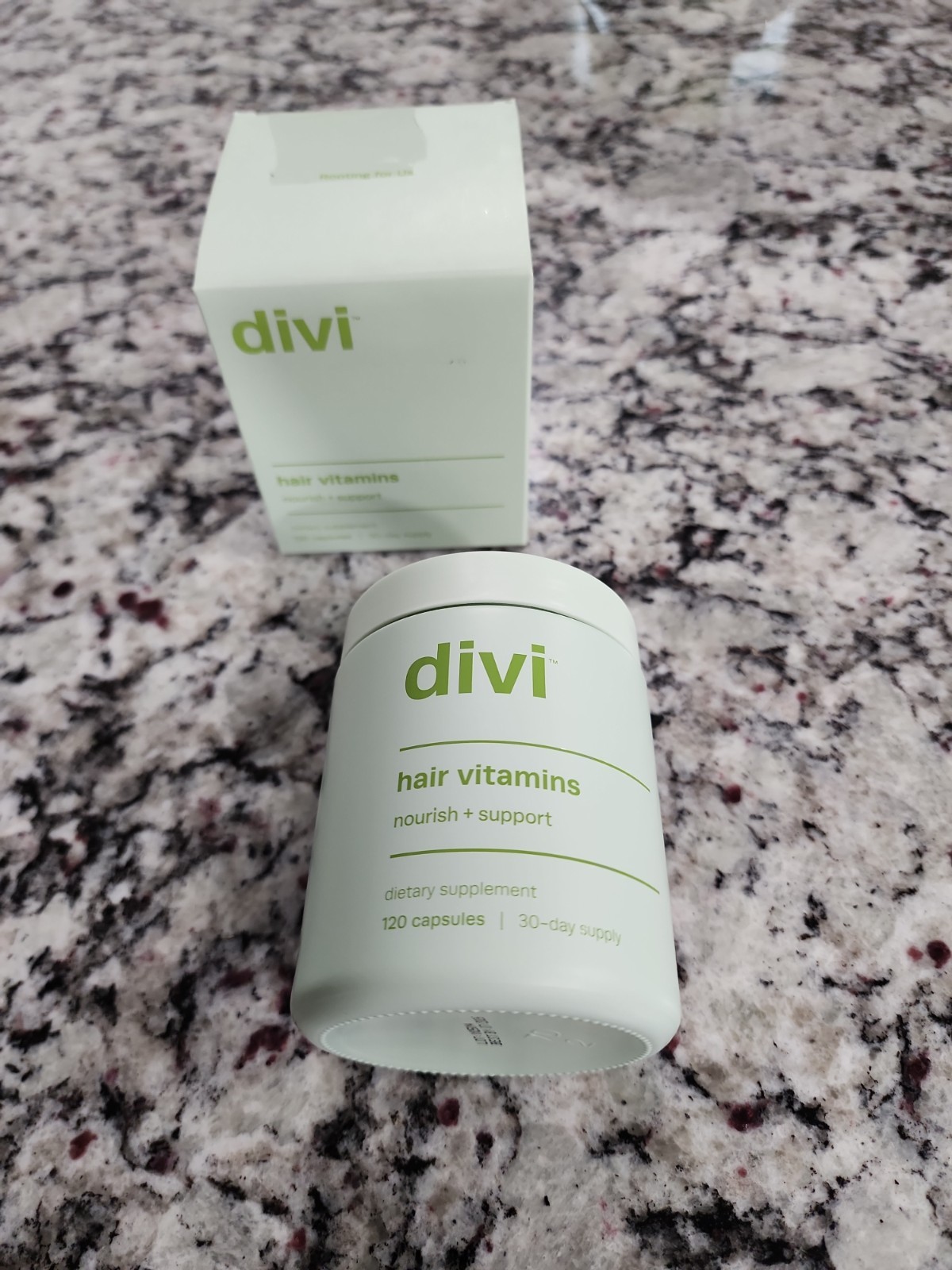 DIVI Hair Vitamins nourish+ support supplement 120 capsules /30-day supply 07/26