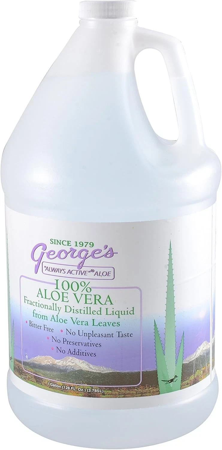 Warren Laboratories George’s 100% Aloe Vera Liquid 128 fl. oz Each (Pack of 2)