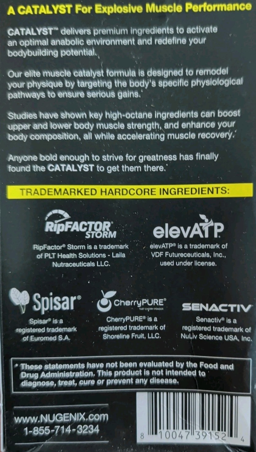 NUGENIX CATALYST Clinical Grade Muscle Catalyst Gains Exp 8/2026 90 Count