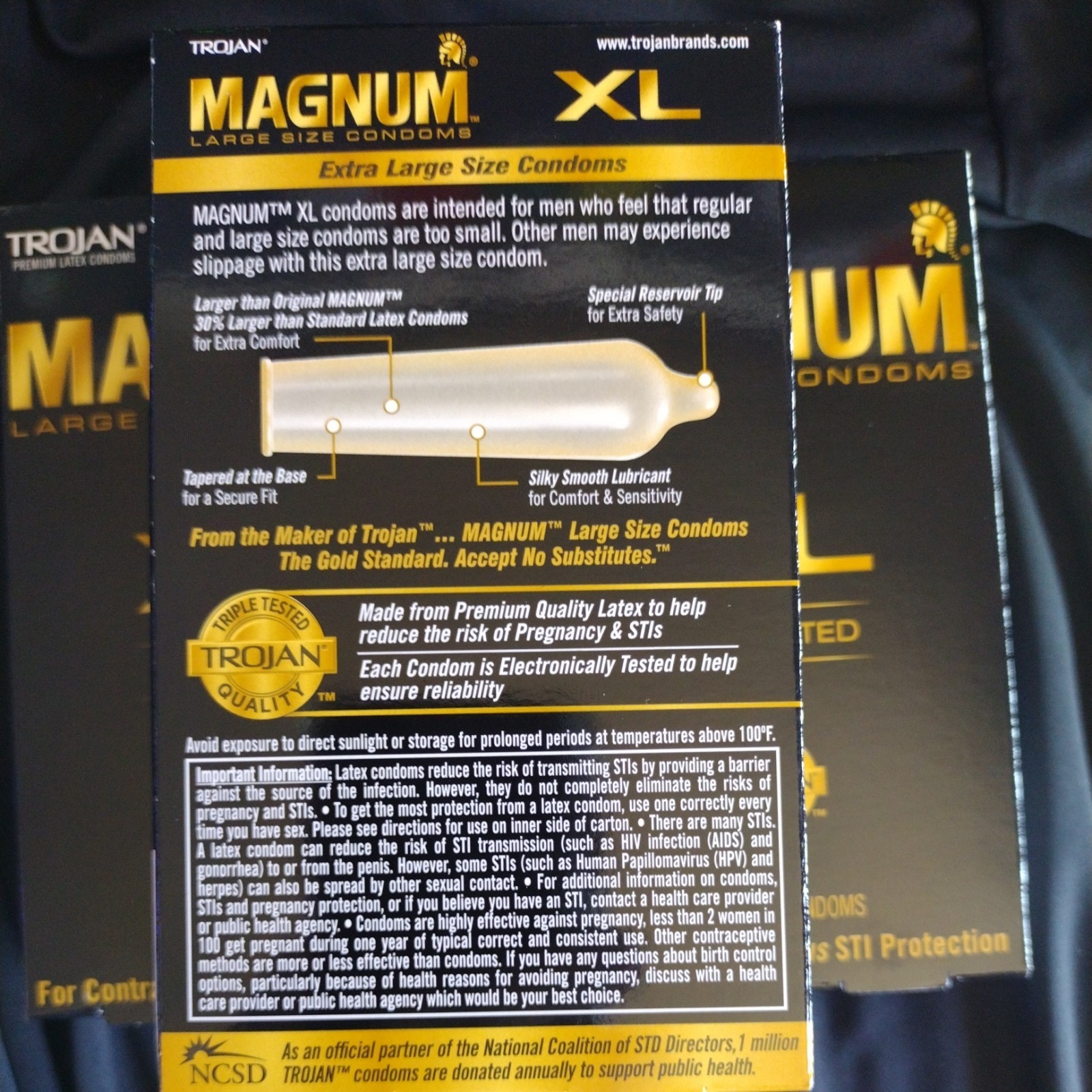 Trojan Premium Latex Magnum XL Large Size Lubricated Condoms – 12 Count exp 5/30