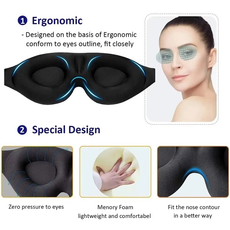 MZOO Luxury Sleep Eye Mask for Side Sleeper Men Women, Zero Eye Pressure 3D Mask