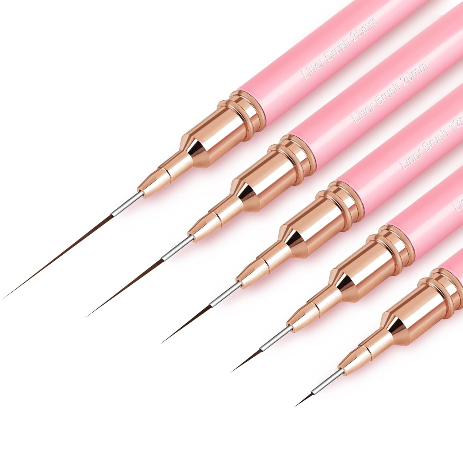 Metallic Nail Art Brushes, 5Pcs Nail Art Liner Brushes, Painting Art Design Brus
