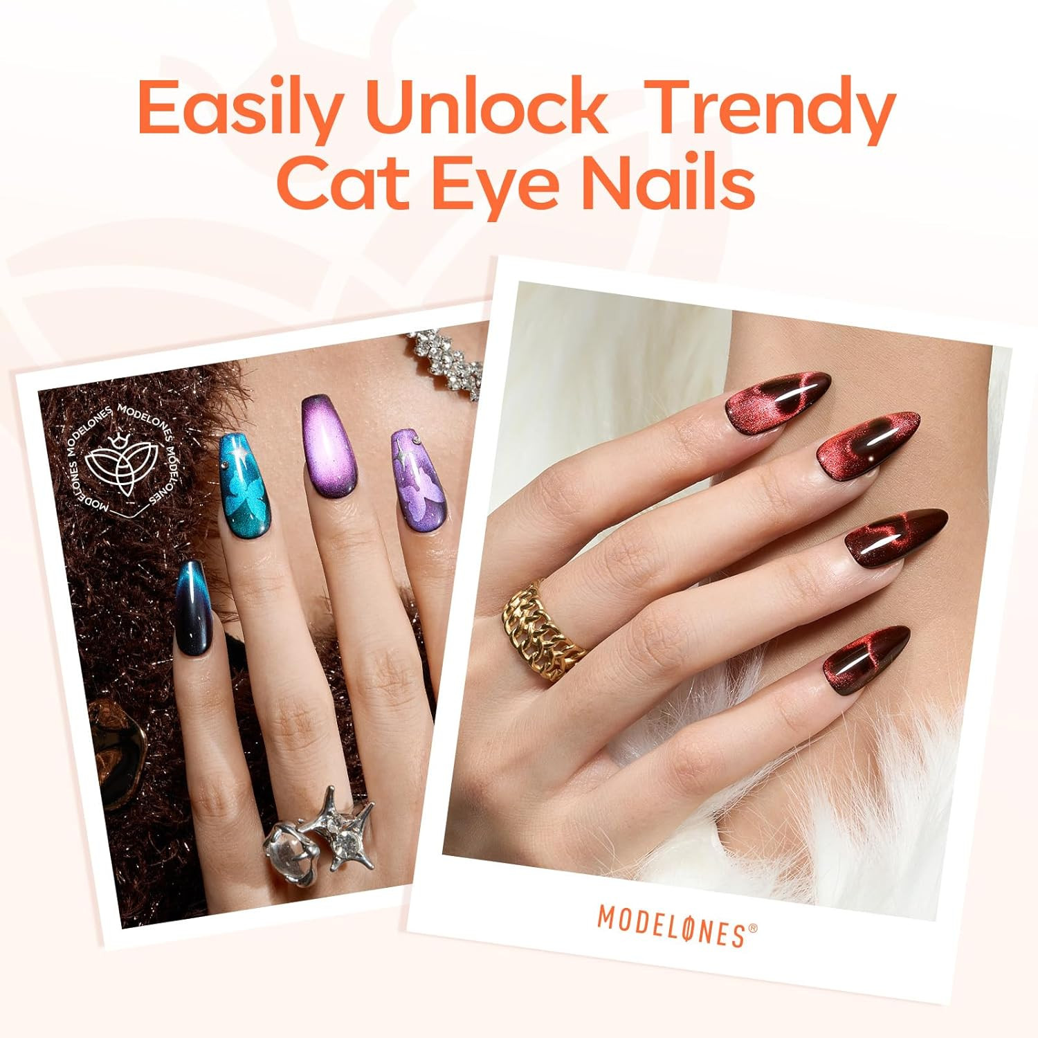 Cat Eye Gel Polish Magnet for Nails, Cateye Magnet Tools Heart&Hole Square Power