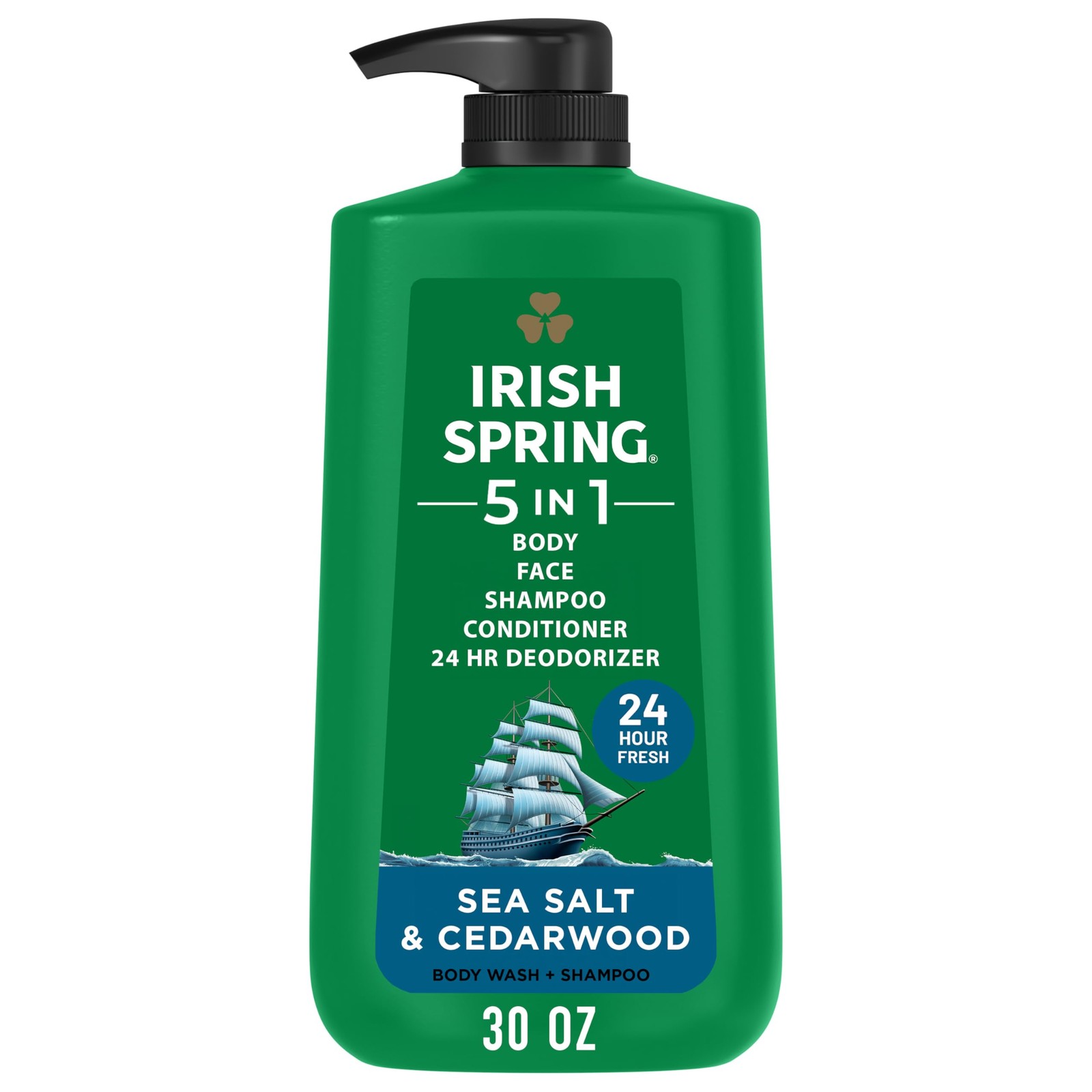 Irish Spring 5 in 1 Moisturizing Body Wash for Men, 30 Ounce (Pack of 1)