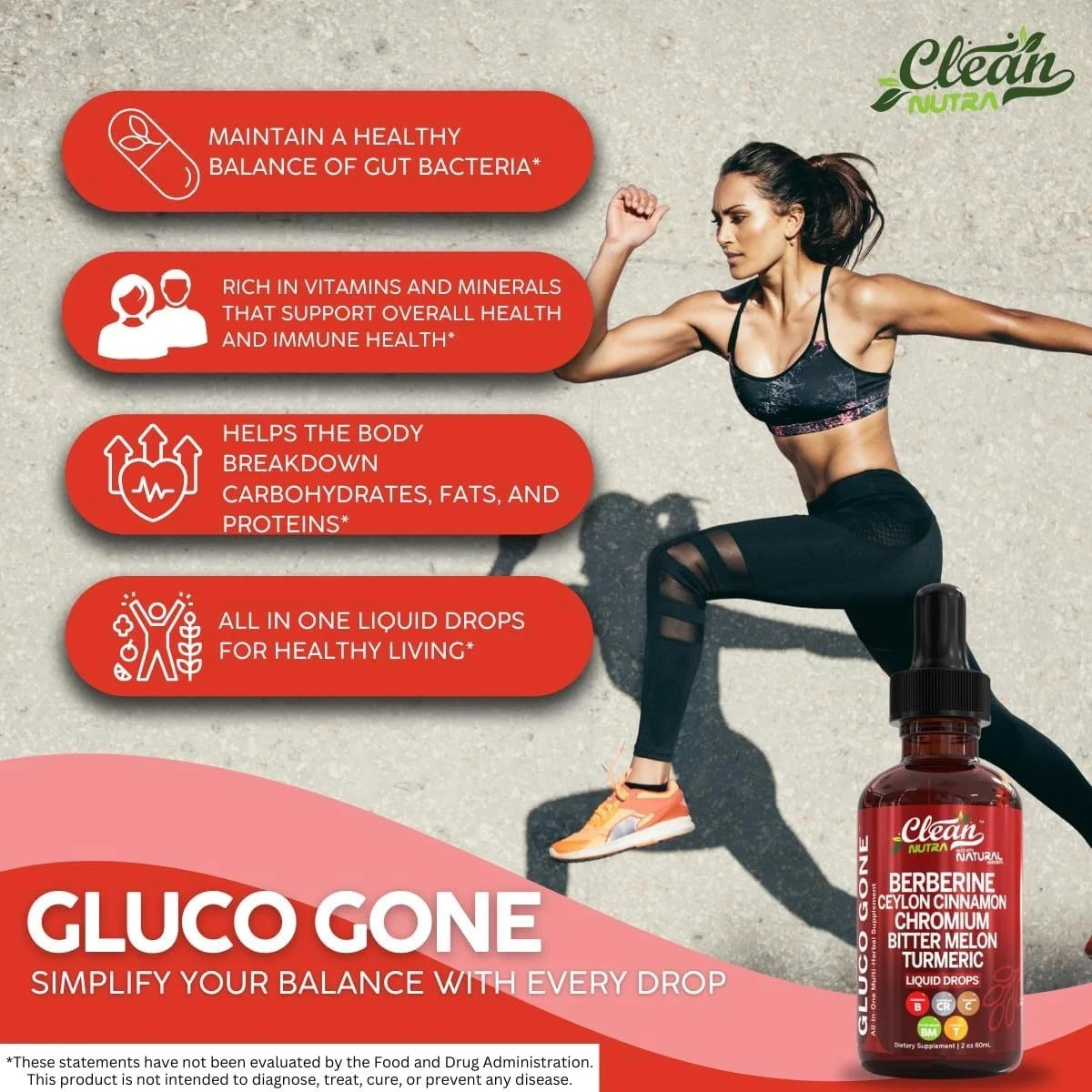 Clean Nutra Organic Ceylon Cinnamon Berberine Liquid Drops Supplement
