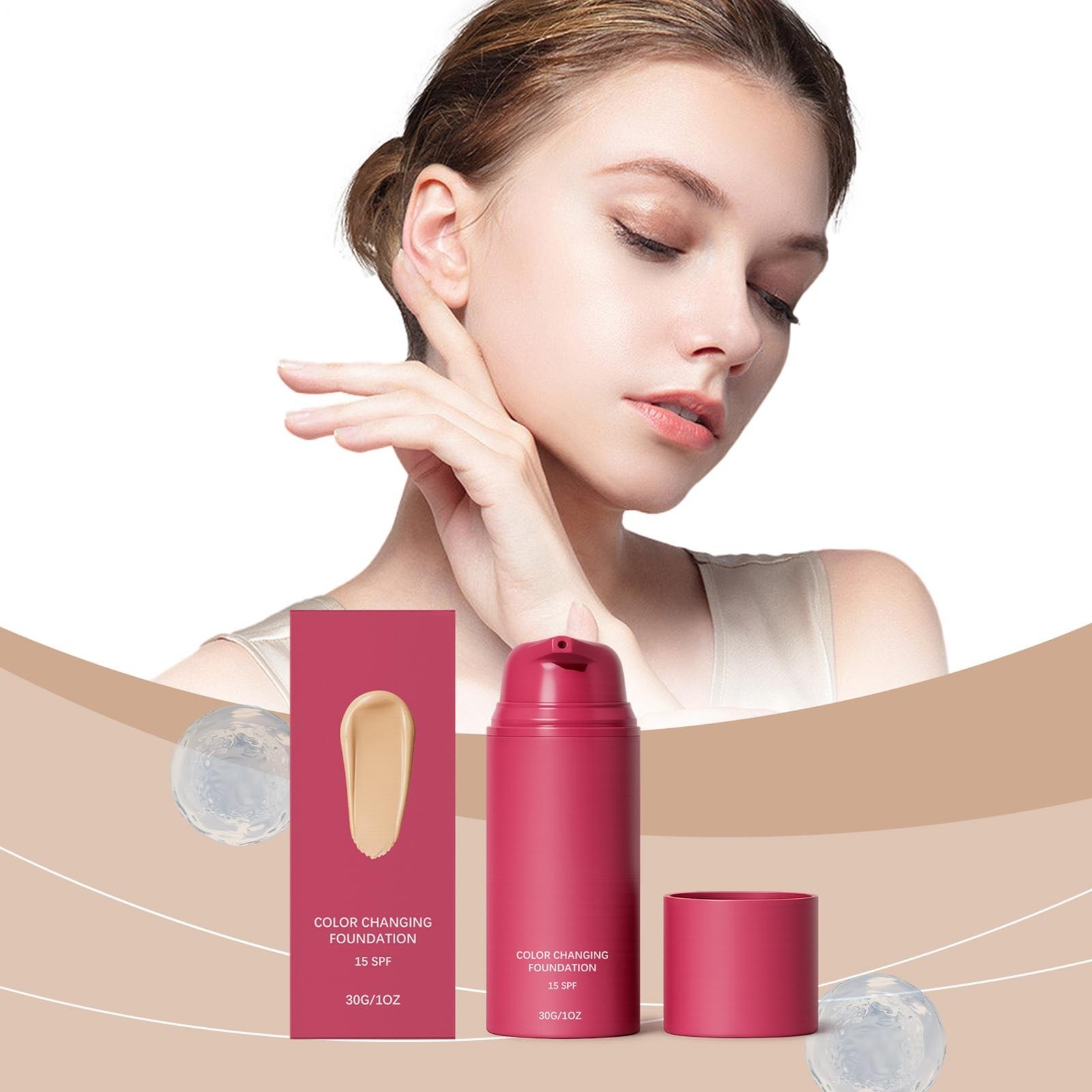 For All Skin Types Smooche Foundation Korean, Smooche Color Changing Foundation
