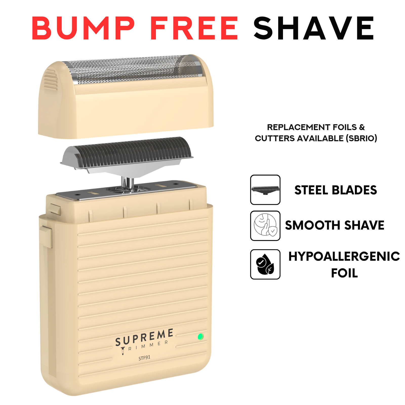 Supreme Trimmer SOLO LiTE Single Foil Shaver |Mini Size Razor | STF91 Sand