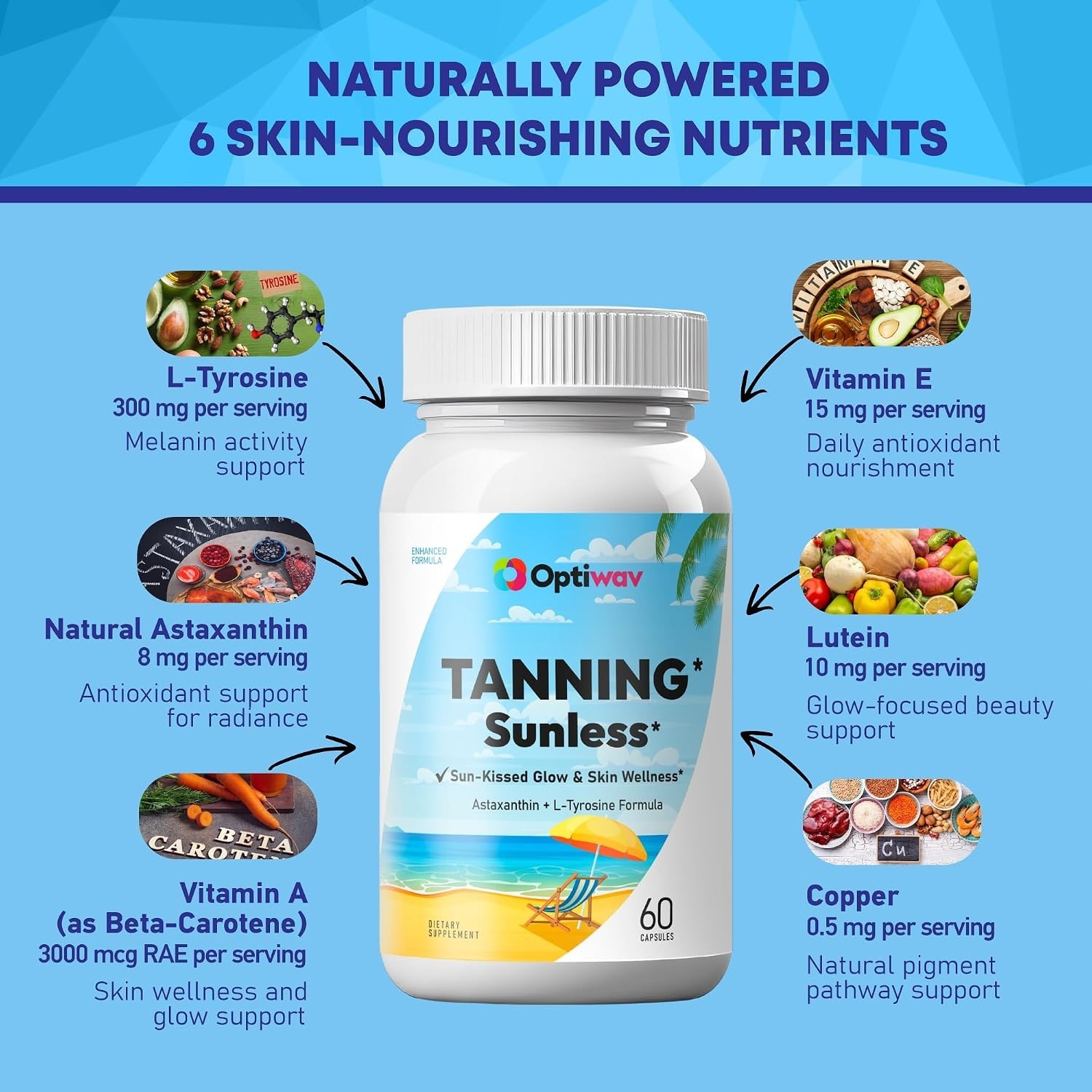 Optiwav Tanning Pills for Men Women – Self Tan Capsules