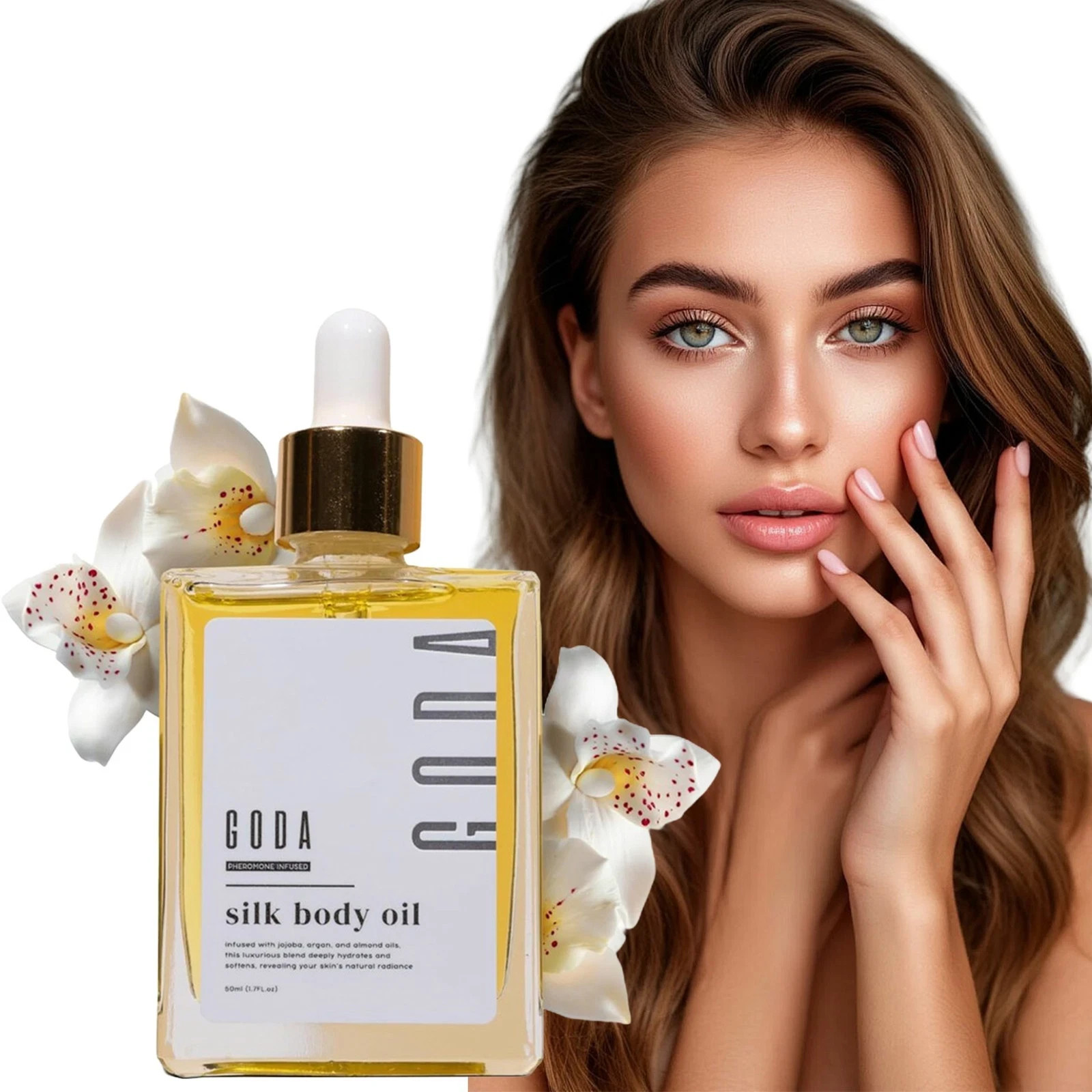 GODA Silk Body Oil Women Firming Anti Aging Moisturizer Formula Shower Oil 1.7oz