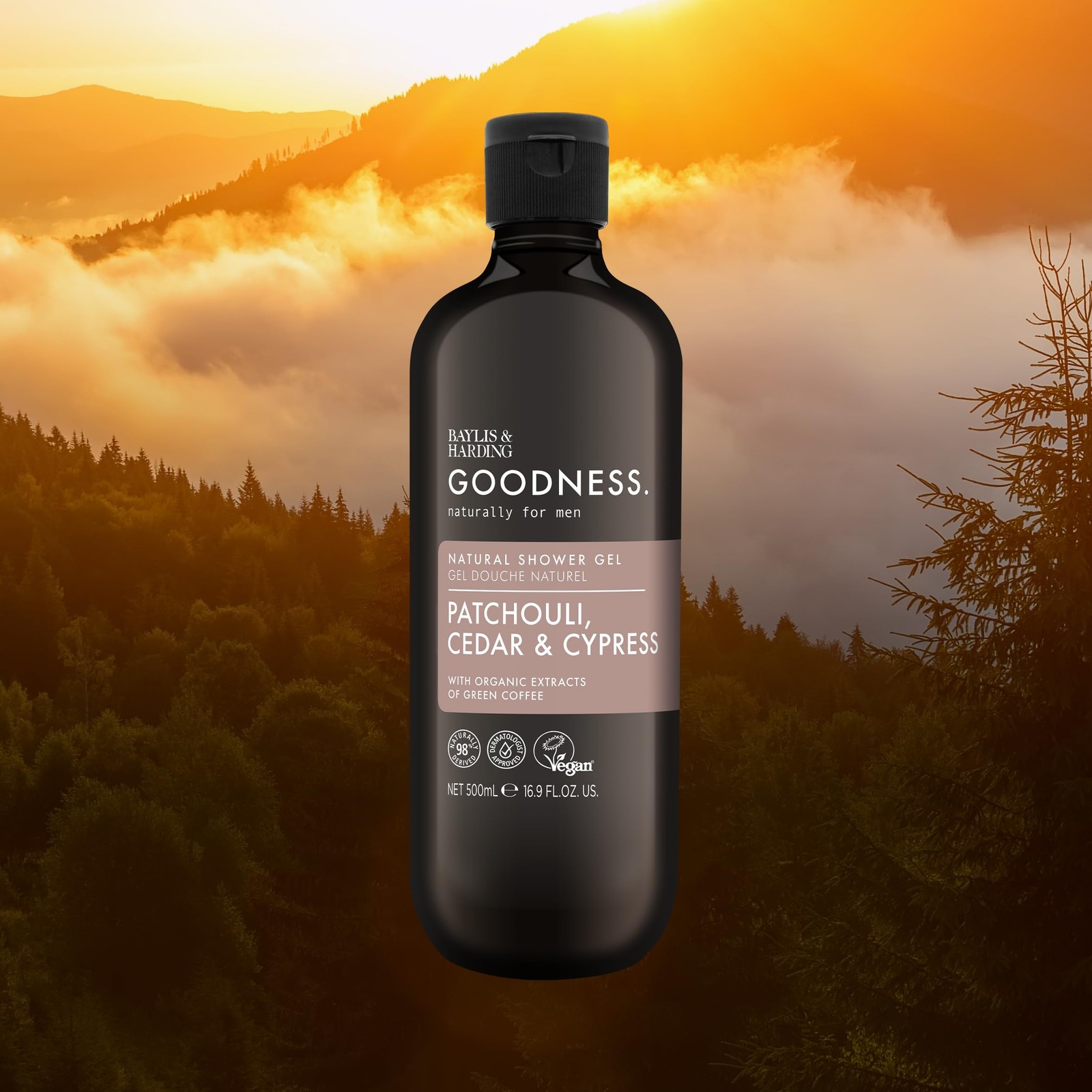 & Goodness Mens Patchouli Natural Body Wash 16.9 Fl. Oz Pack Of
