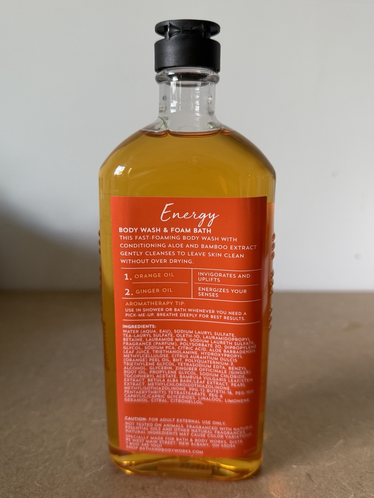 Bath & Body Works Aromatherapy Energy Orange + Ginger Wash Foam Bath 10 fl oz