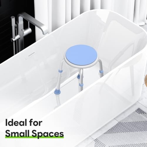 360 Rotating Swivel Shower Seat – Adjustable Seat for Tub & Small Bathtub –