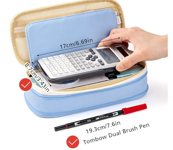 Large Capacity Pencil Case Zipper Pen Bag School Student Organizer Pouch Bag NEW