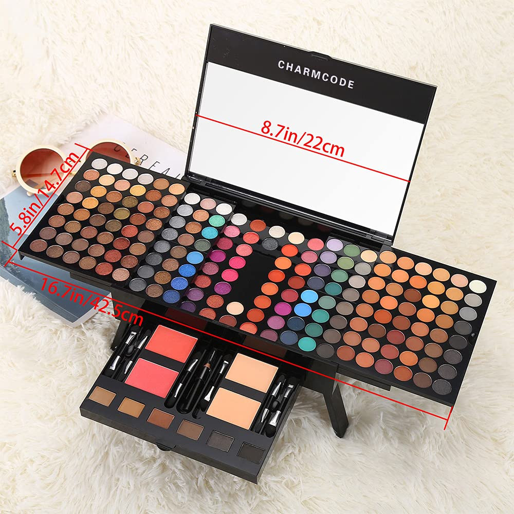 190 Colors Cosmetic Make up Palette Set Kit Combination with Eyeshadow Facial Bl