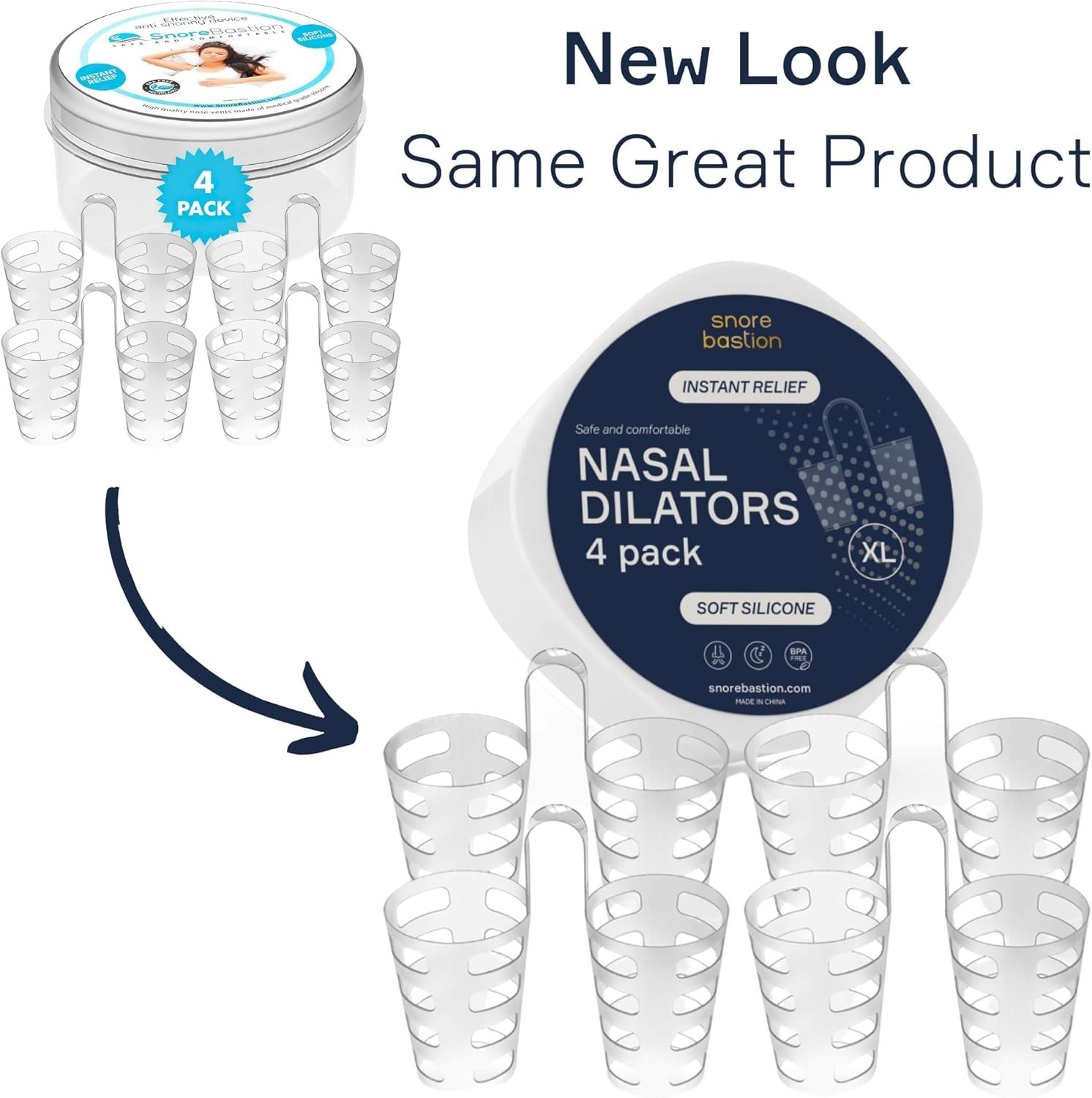 Nasal Dilators for Sleeping – 4 of X-Large ONLY (XL) Soft Silicone Nasal Cones –