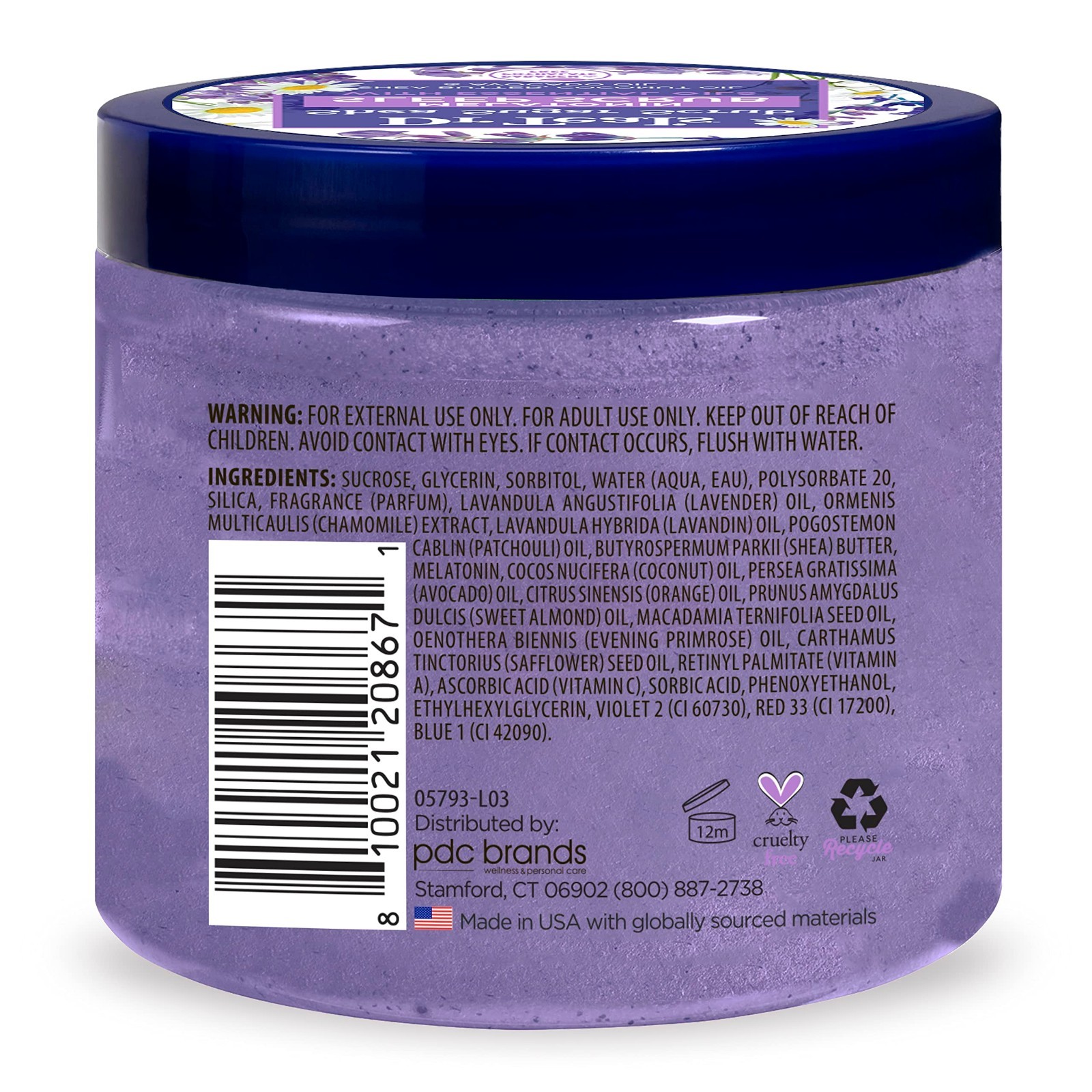 Shea Sugar Sleep Scrub with Melatonin, Lavender & Essential Oils – 19oz (3 Pack)