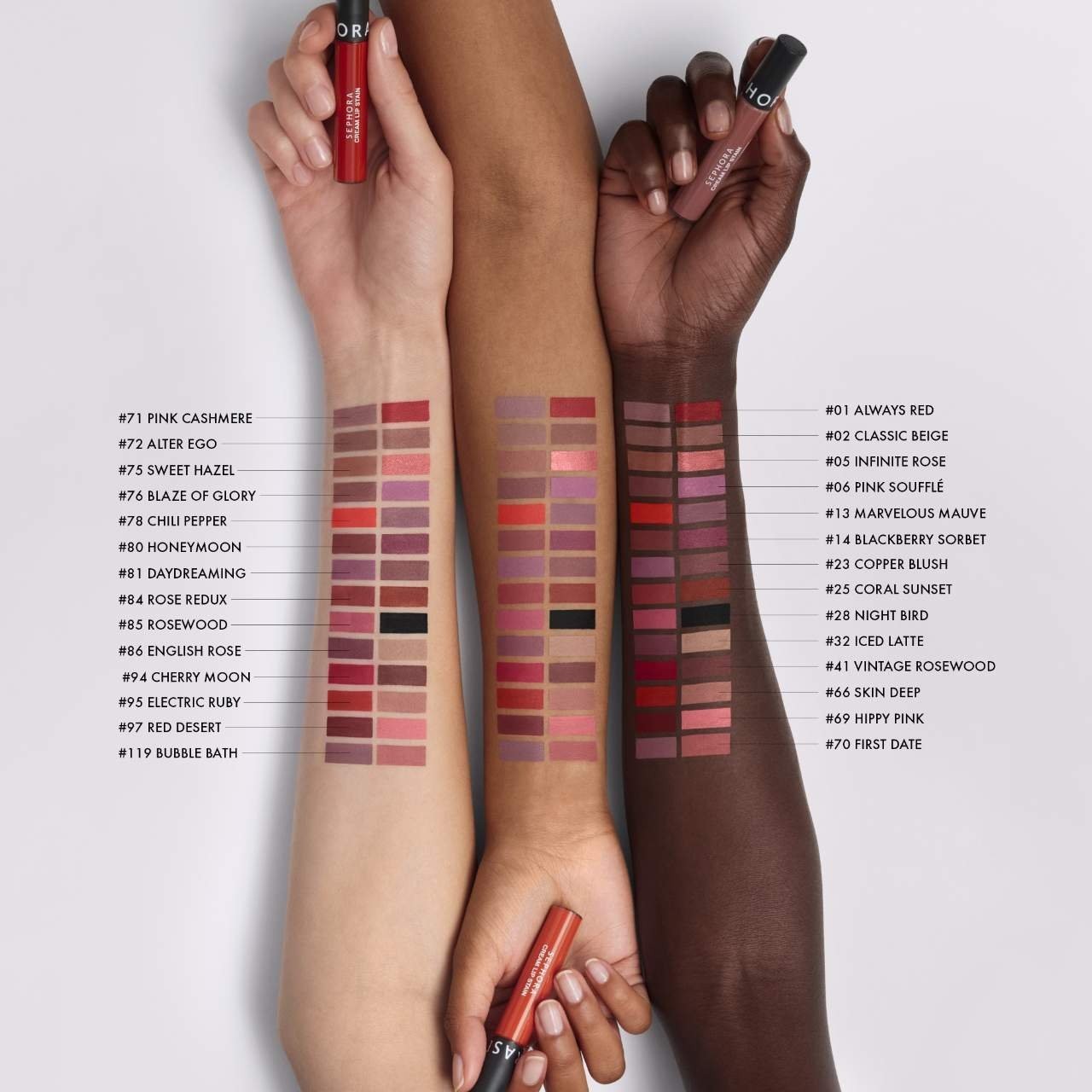 Authentic SEPHORA COLLECTION Cream Lip Stain 10HR Liquid Lipstick,50 SHADES