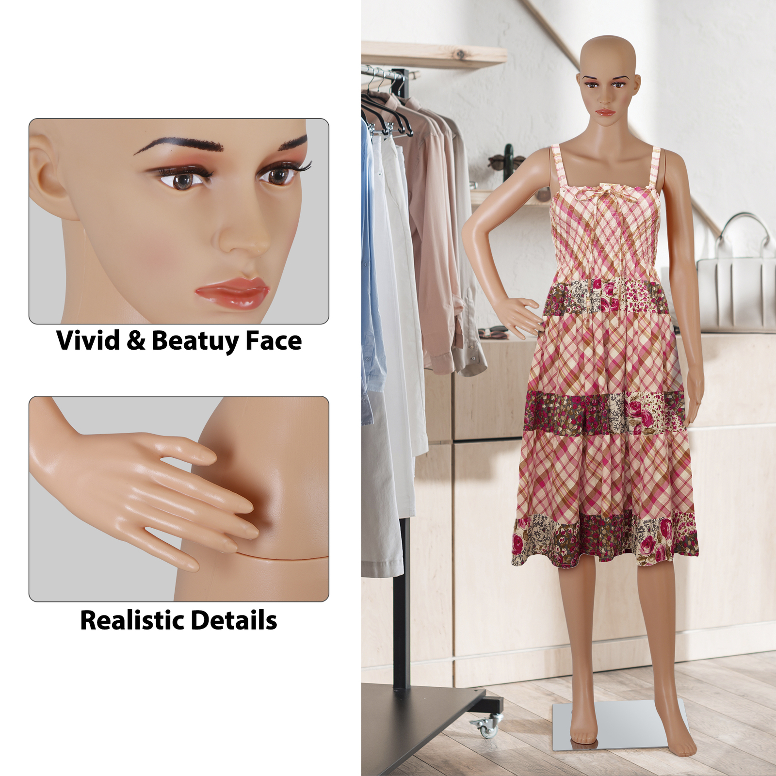 Female Mannequin Manikin Dress Form 69″ Adjustable Mannequin Full Body with Base
