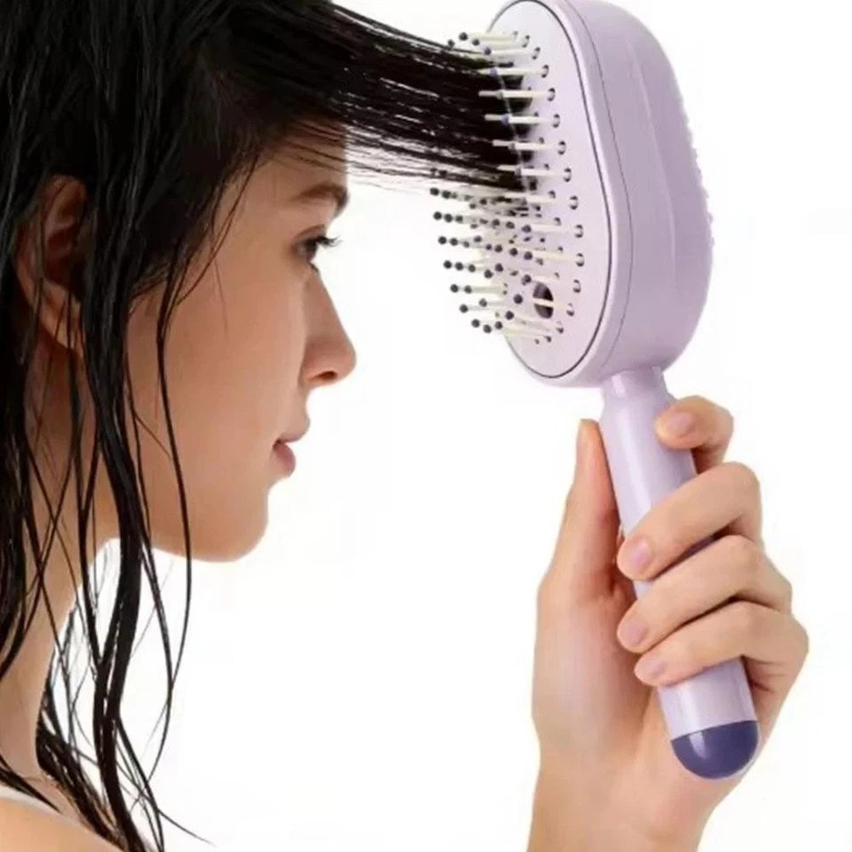 Electric Spray Air Cushion Massage Comb,Self-Cleaning Anti Tangle Electric Brush