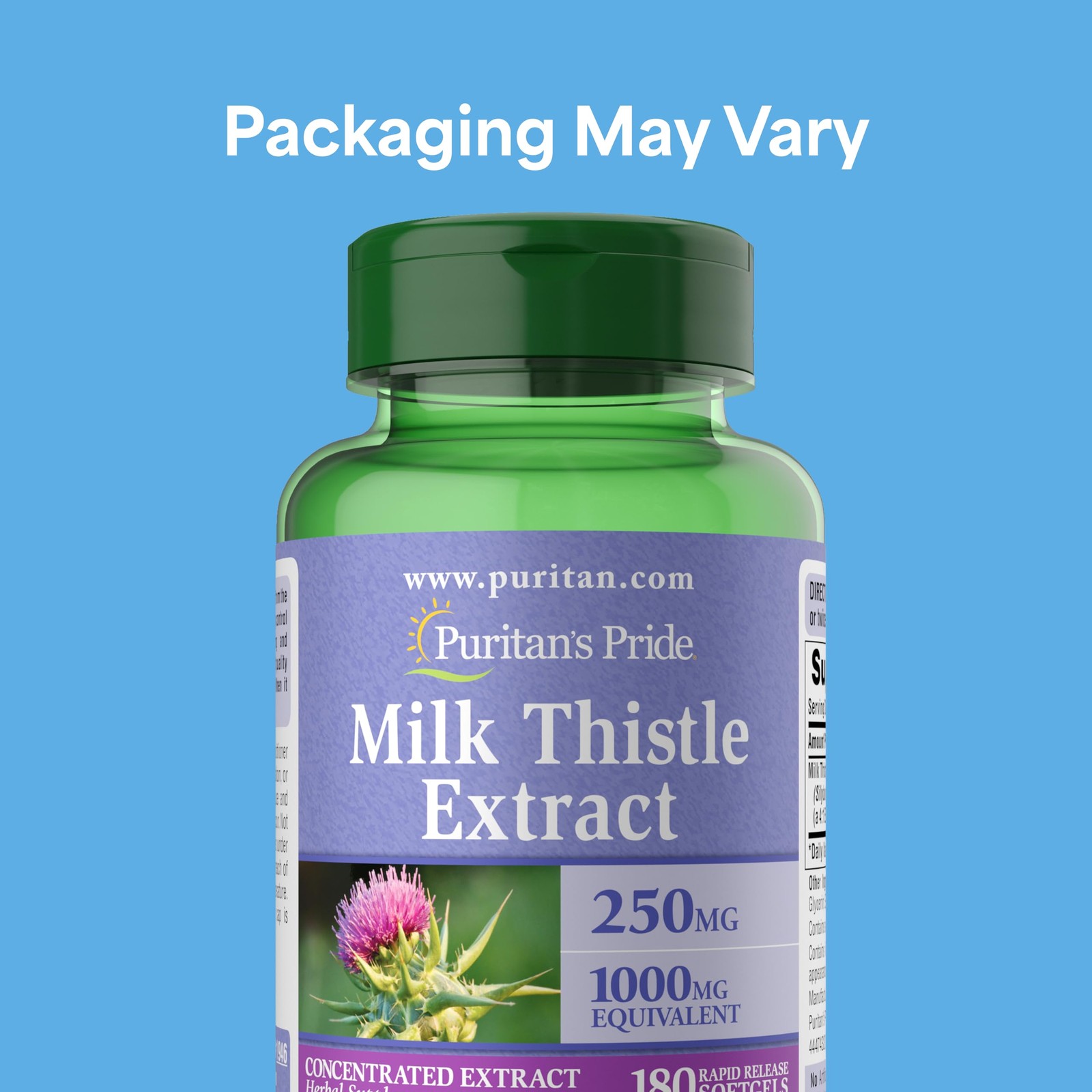 Puritan’s Pride Milk Thistle 4:1 180 Count (Pack of 1),