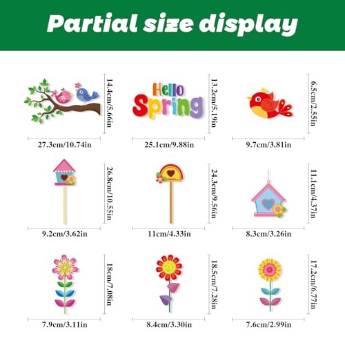 Vibrant Spring & Summer Window Clings – 9 Sheets 127PCS Classroom Spring
