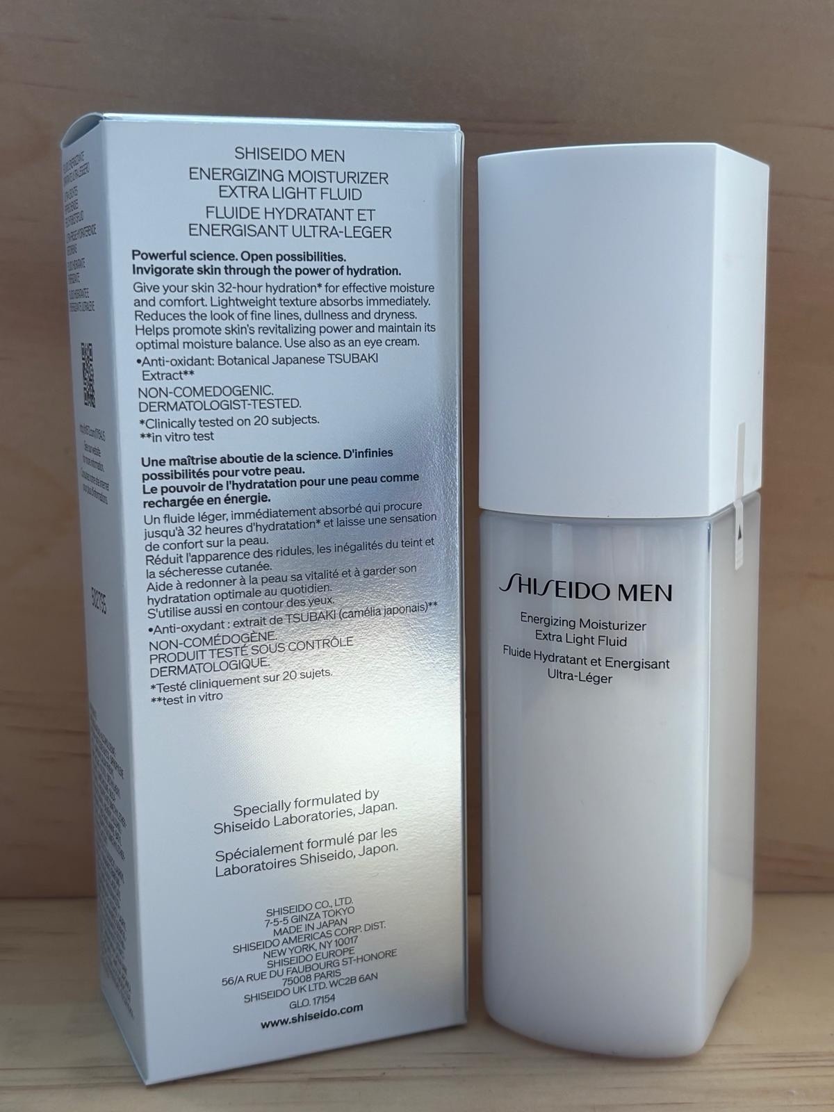 Shiseido Men Energizing Moisturizer Extra Light Fluid Hydrate 3.3Oz ~ New in Box