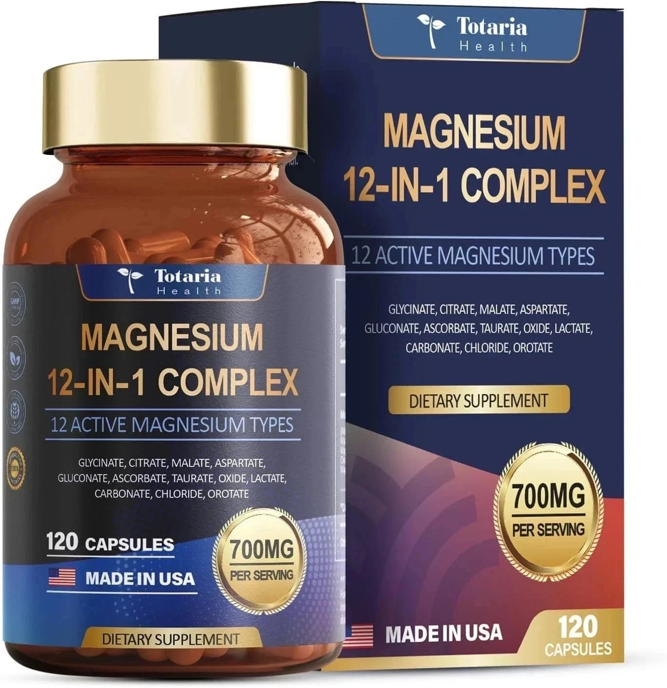 700mg 12-in-1 Magnesium Complex Glycinate Citrate Taurate Daily Support