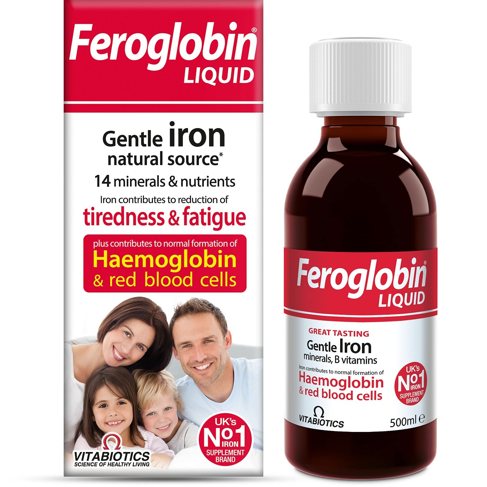 Organic Feroglobin Liquid 500ml – Iron Supplement for Energy & Vitality, Vegan-F