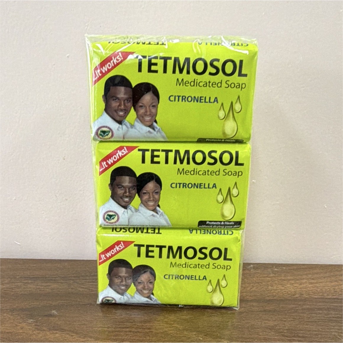 Tetmosol Citronella Medicated Soap Multipack 70g Green Solid Rectangular Bars