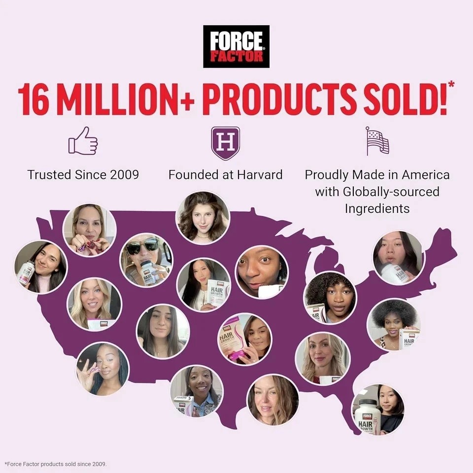 Force Factor Hair Growth Accelerator Soft Chews, Hair Growth Vitamins For Women-