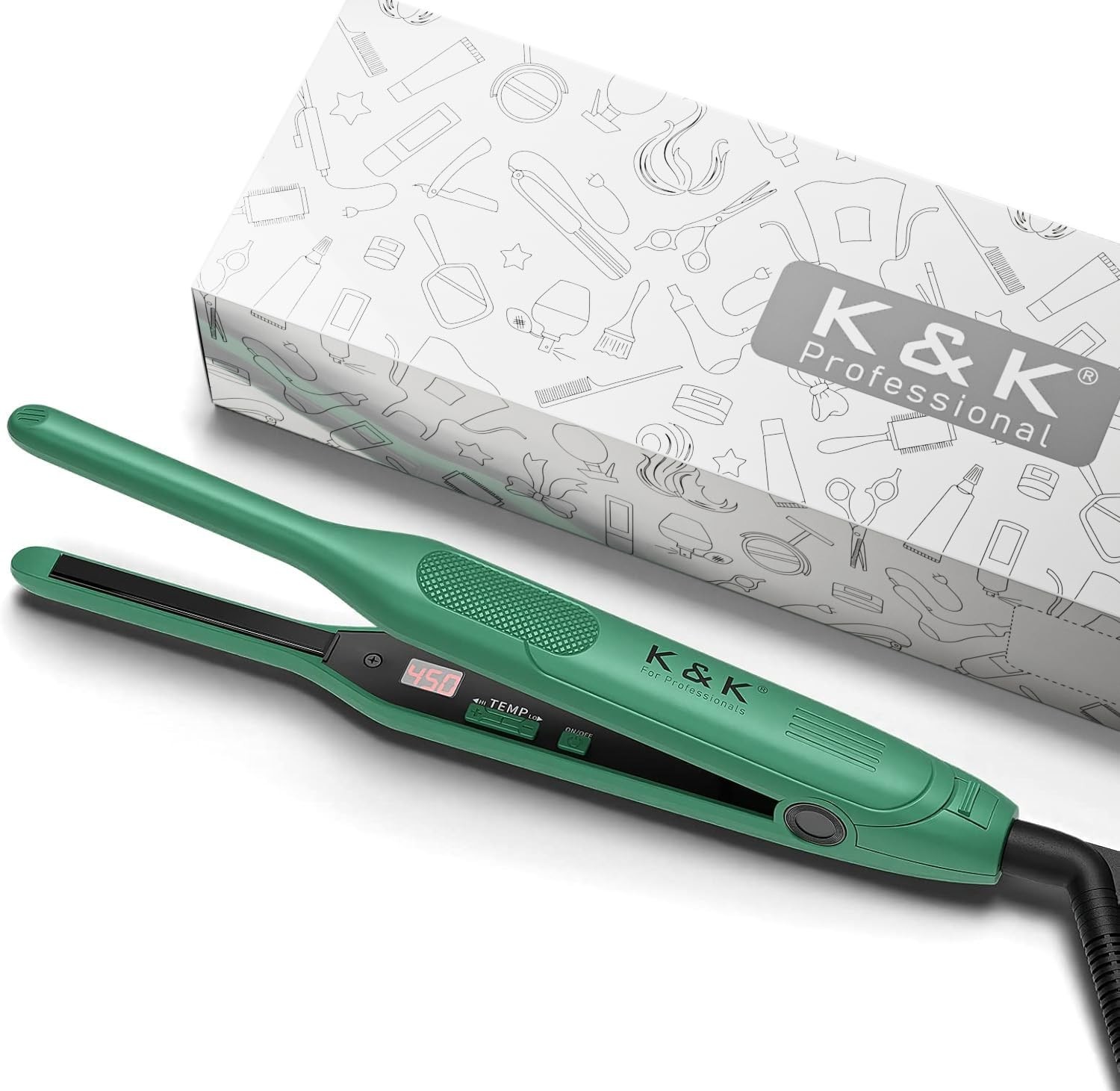 Mini Ceramic Flat Iron 3/10″ Nano Tourmaline Straightener for Short Hair, Dual V