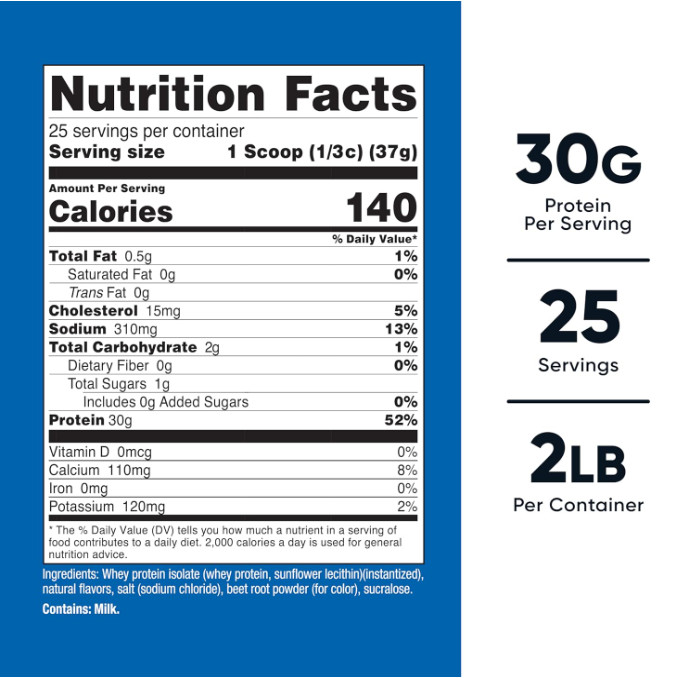 Nutricost Whey Protein Isolate, Strawberry Milkshake, 2 lb