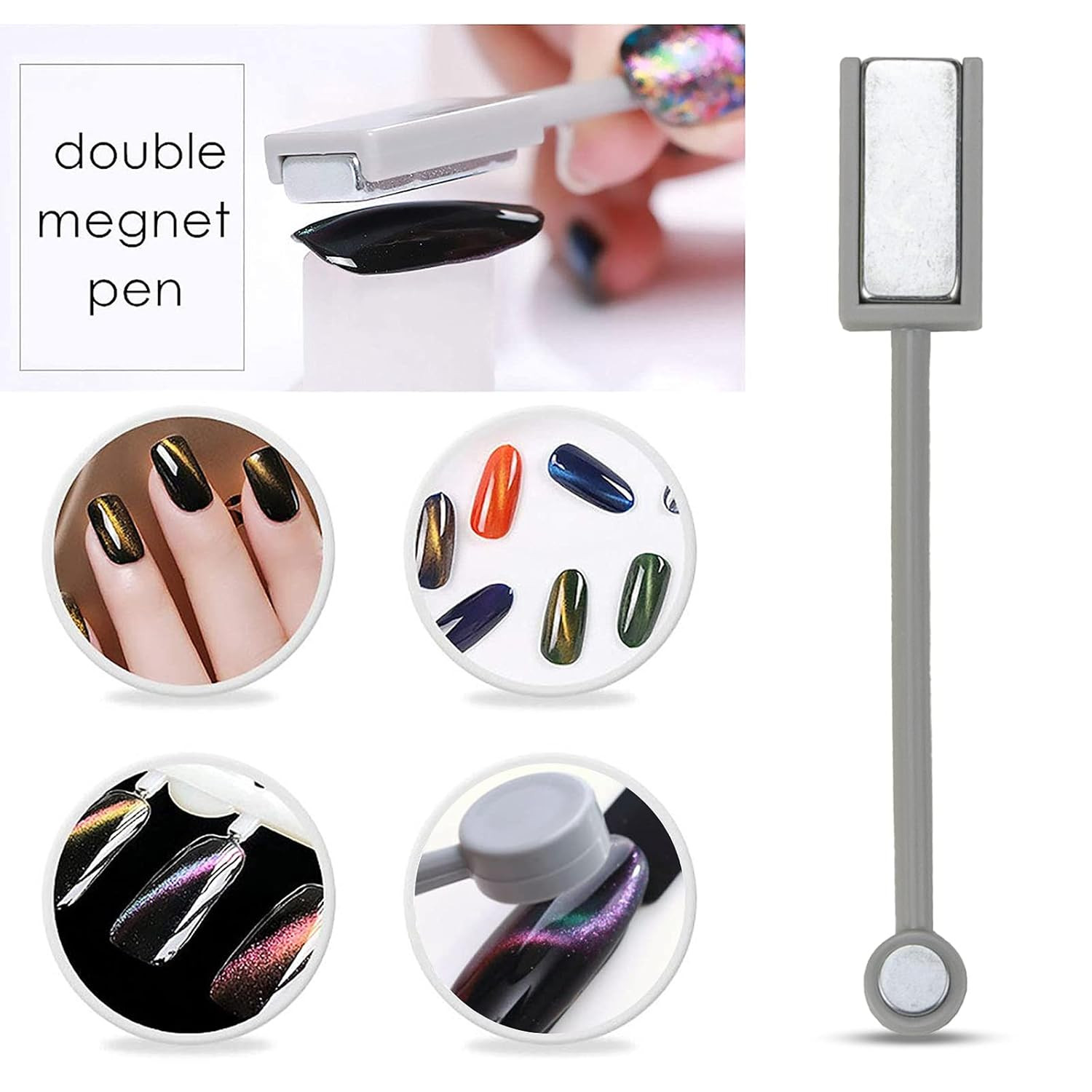 Magnetic Nail Tool Set for Cat Eye Gel Polish, Cat Eye Magnet Tools, 8PCS Profes