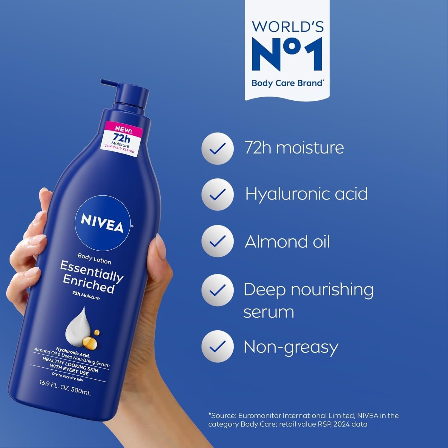 NIVEA Essentially Enriched Body Lotion for Very Dry Skin with Hyaluronic Acid
