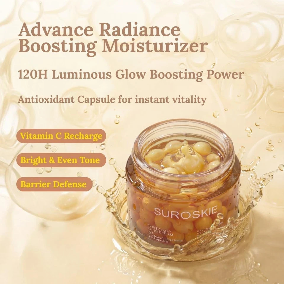 Suroskie Triple C Glow Capsule Cream Hydrated Glowing and Even Looking Skin 60 g