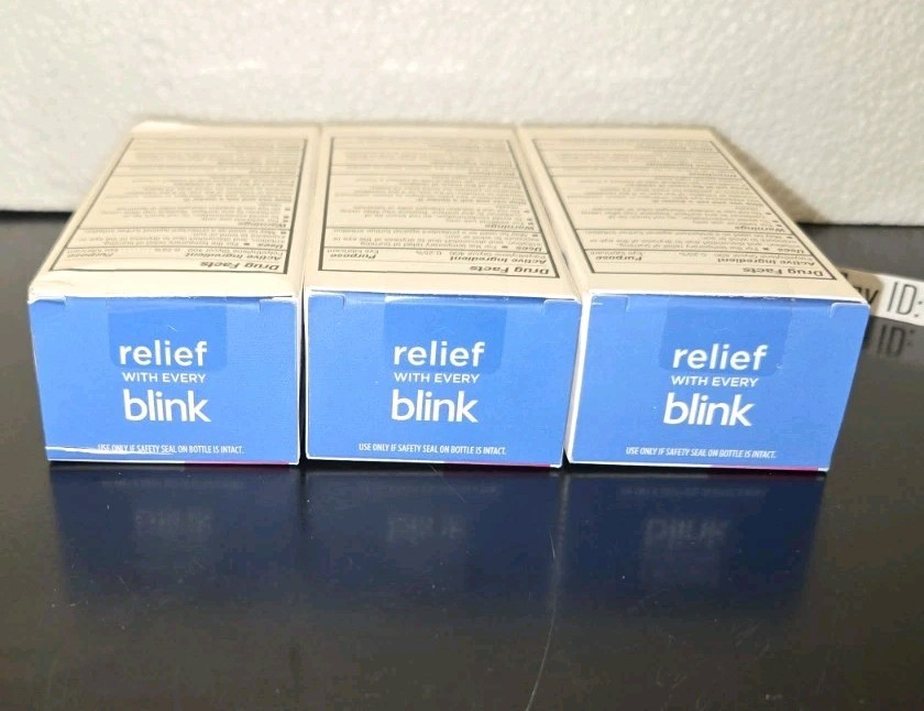 EXP 03/2026+! 3 Lot BLINK Gel Tears MODERATE SEVERE Eye Drops 0.34 OZ 10mL