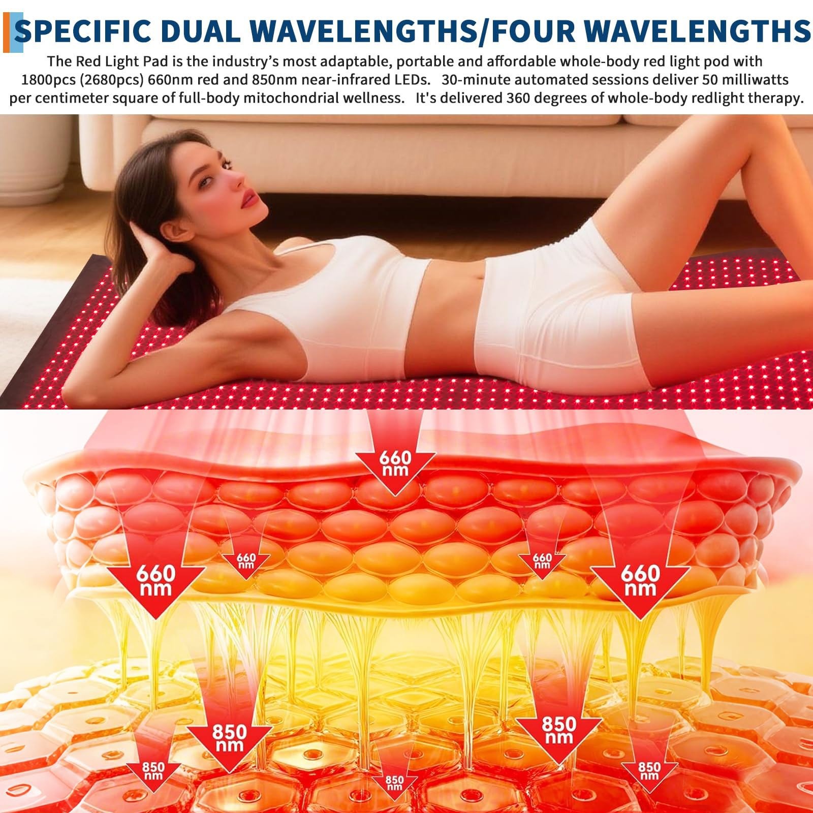 Red Light Therapy Sleeping Bag, 2680 LEDs Full Body Red Infrared Light Therapy
