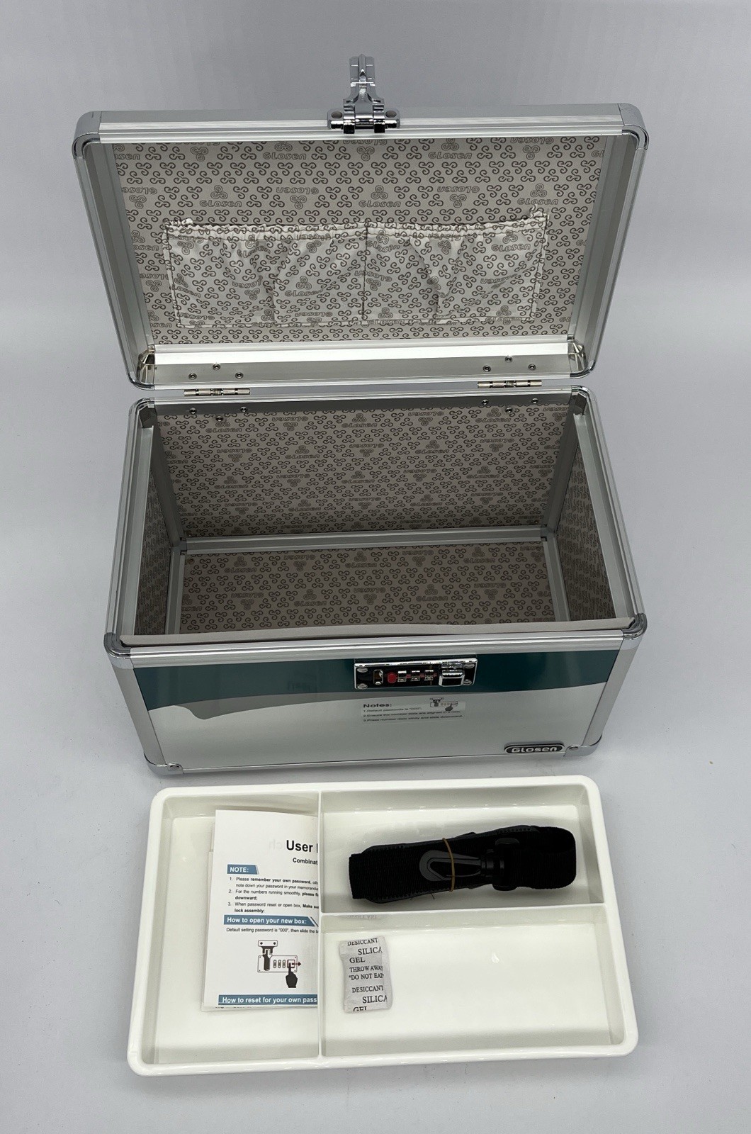Medicine Lock Box w/ Combination Lock Large 12 x 8 x 7 Inch Glosen New
