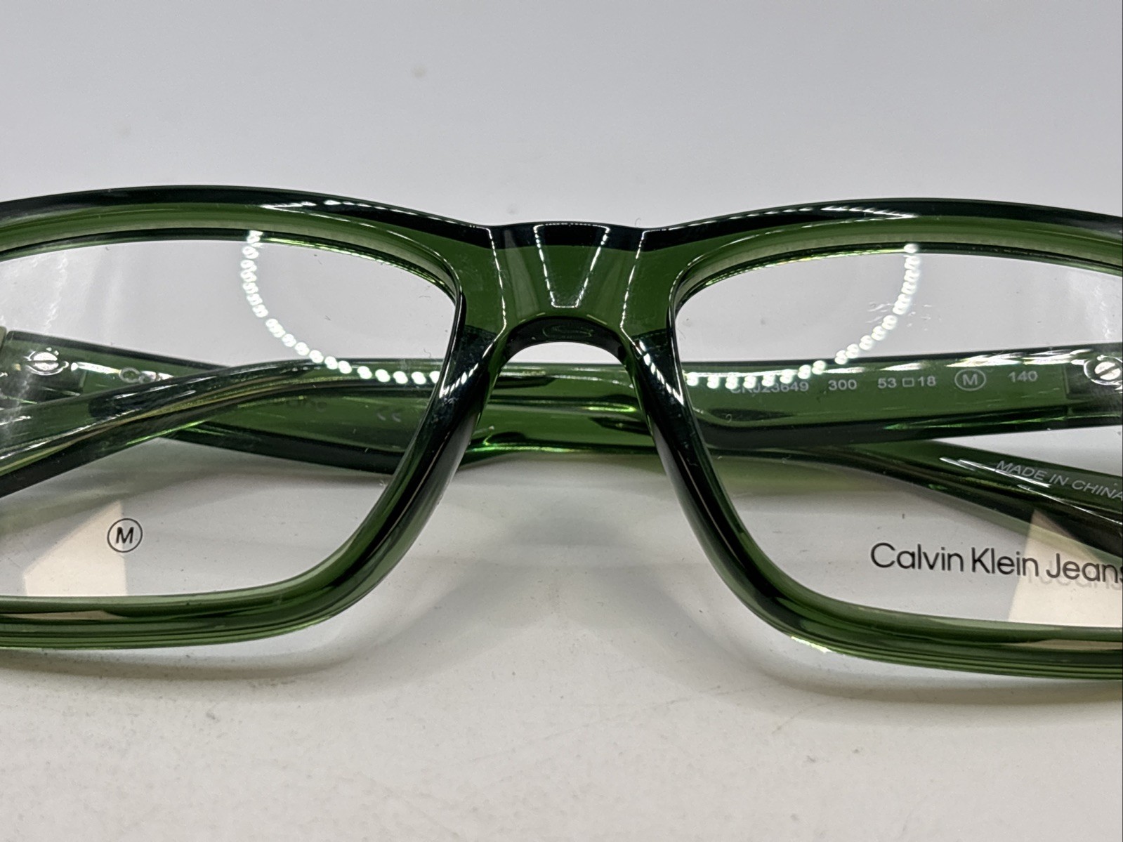 Calvin Klein Jeans CKJ23649 300 53/18 M 140 Transparent Green Eyeglasses A5000