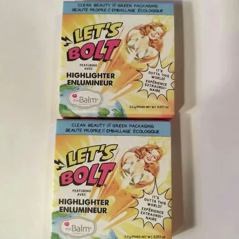 Lot of 2 THEBALM COSMETICS Let’s Bolt Highlighter 2.2g/0.077oz each Single Trave