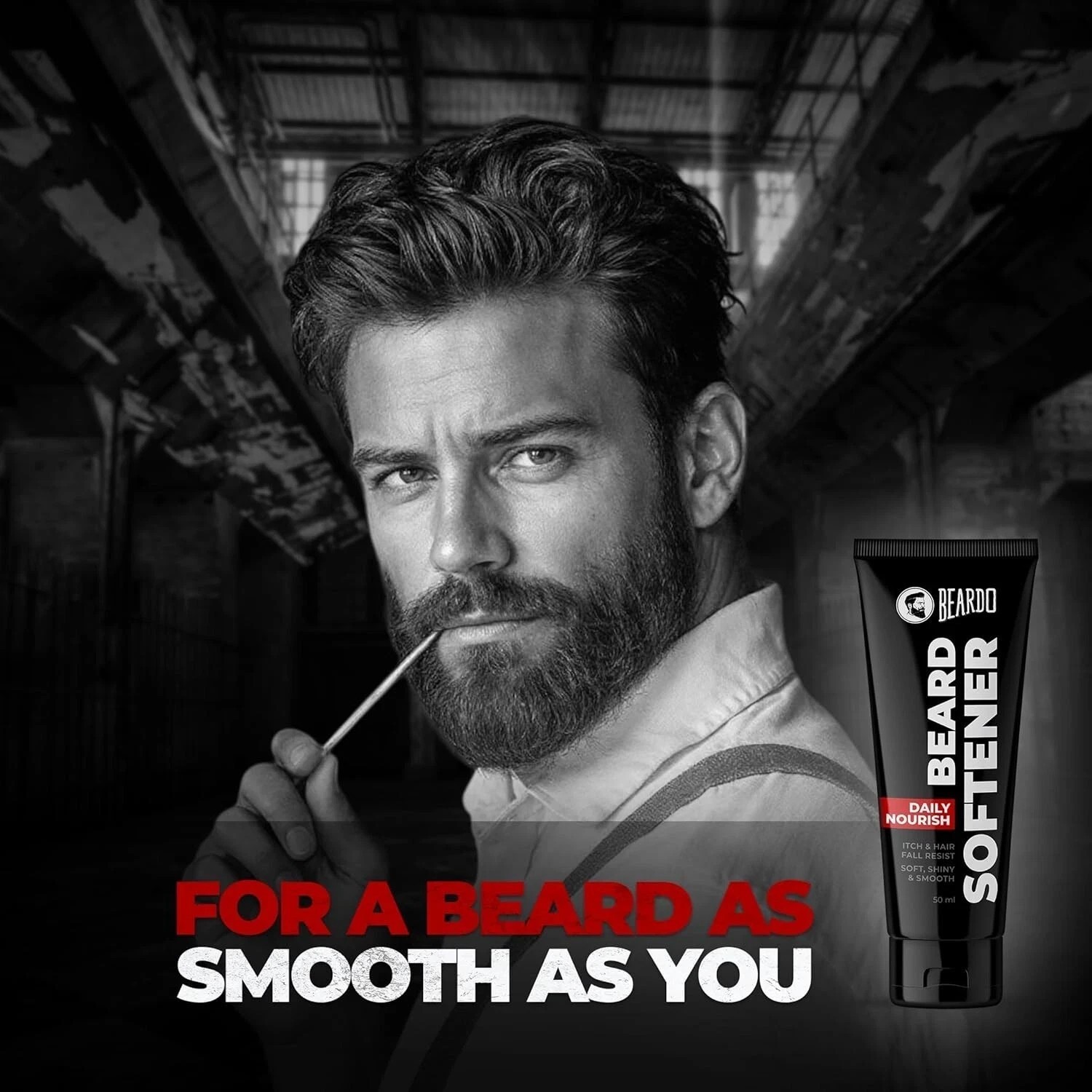 Beardo Beard Softner, Frizz-free, detangled, Shiny Beard, Vitamin E 50g