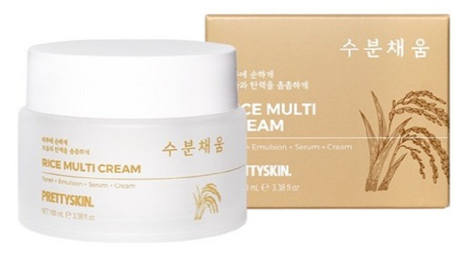 Prettyskin rice multi cream 100ml brightening tone up nutrition care