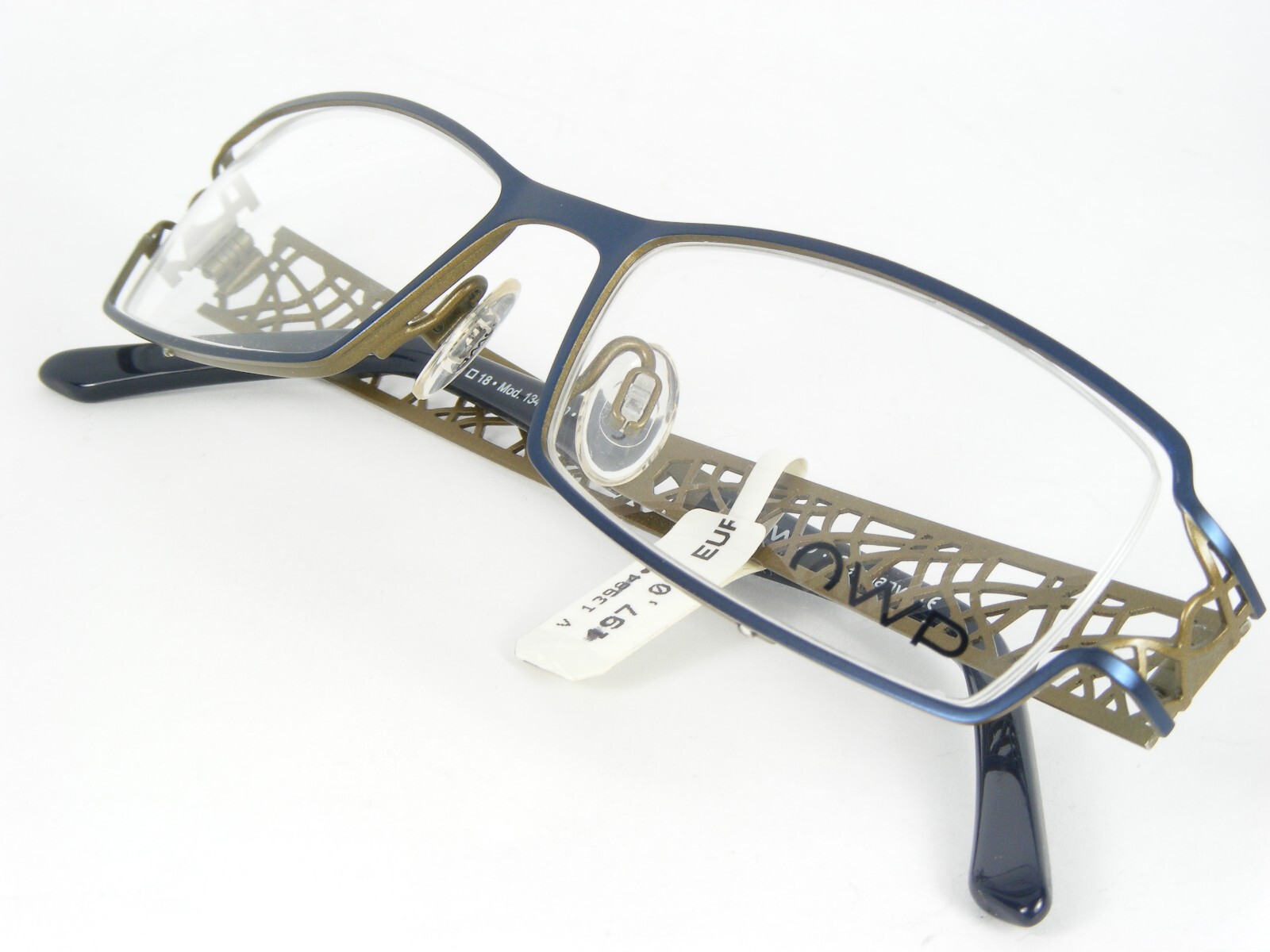 Vintage OWP design 1340 300 BLUE UNIQUE EYEGLASSES GLASSES FRAME 51-18-135mm