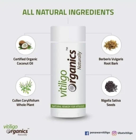 1x Vitiligo Organics Naturally 30ml for White Spots Skin Repair RePigmentation