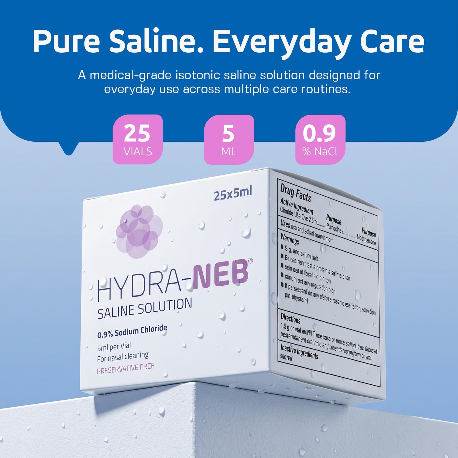 HydraNeb 0.9% Saline Solution for Nasal Irrigation & Moisturizing of The Airw…