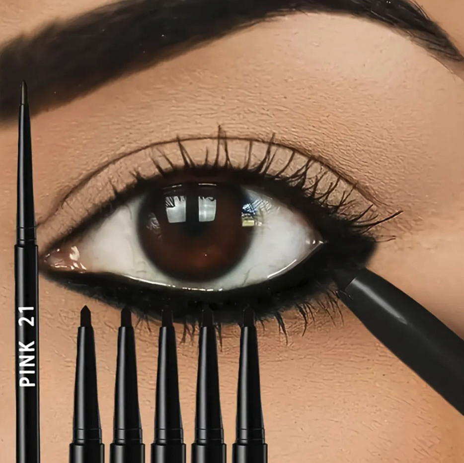 5pcs Waterproof Black Eyeliner Pencil Long-Lasting Smudge-Proof Set – NEW